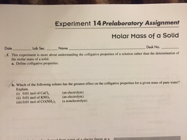 Which Of The Following Colligative Properties 0628