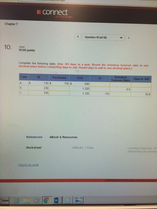 connect accounting chapter 7 homework answers