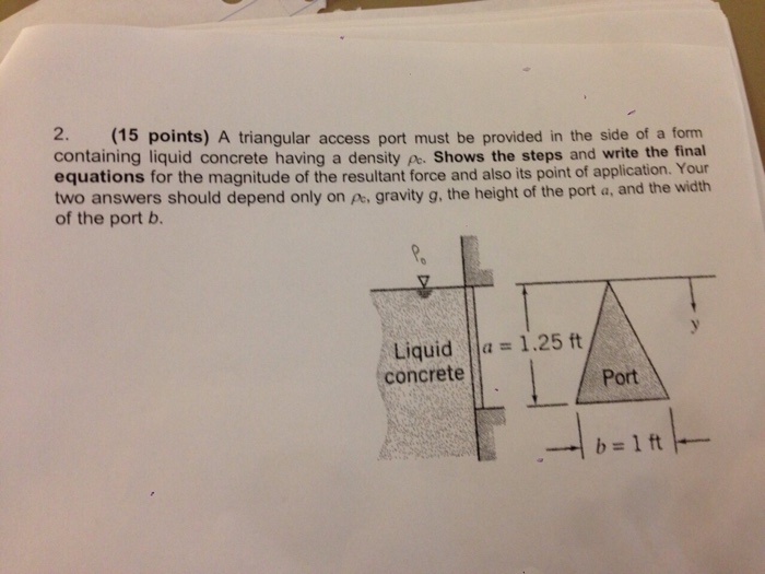 Solved 2. (15 points) A triangular access port must be | Chegg.com
