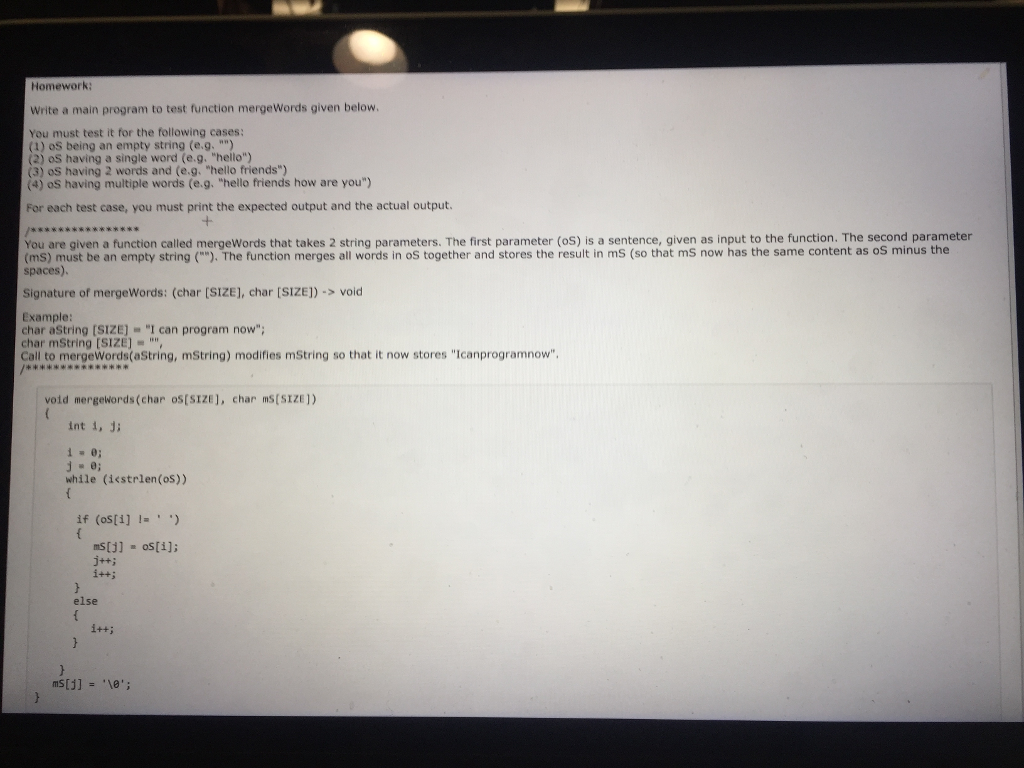 Solved Homework Write a main program to test function | Chegg.com