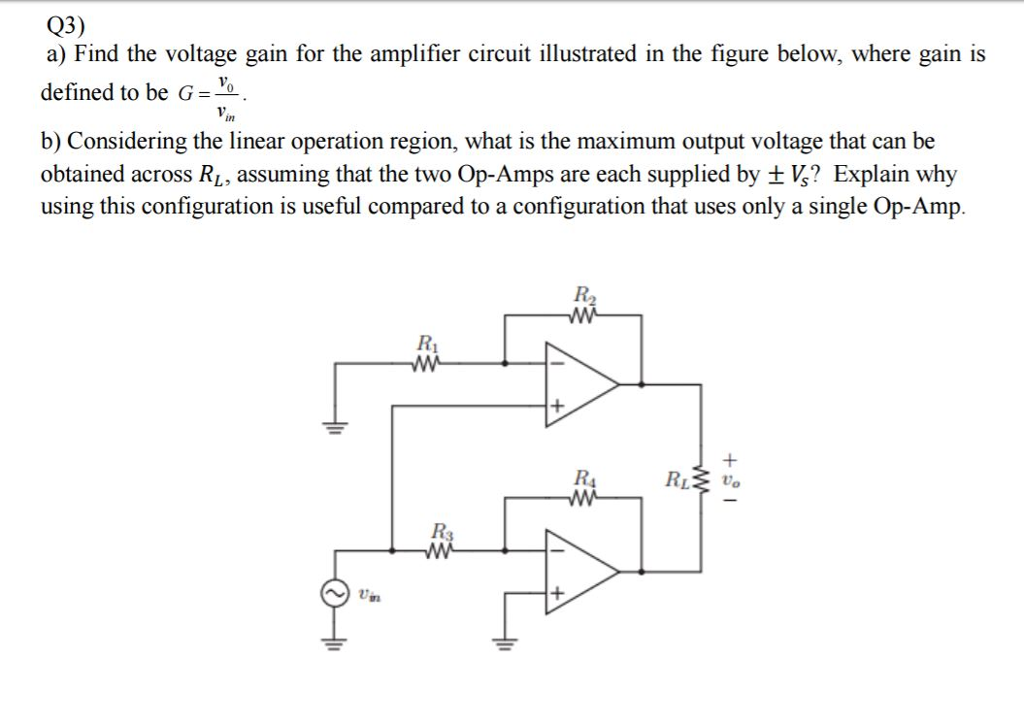 Solved A) Find The Voltage Gain For The Amplifier Circuit | Chegg.com