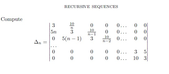 Solved 12. Compute the Determinant and Find the Recusive | Chegg.com