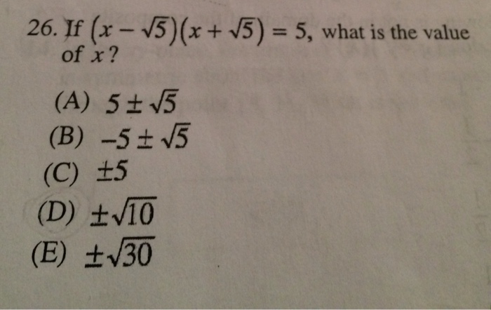 solved-26-if-x-root-5-x-root-5-5-what-is-the-chegg