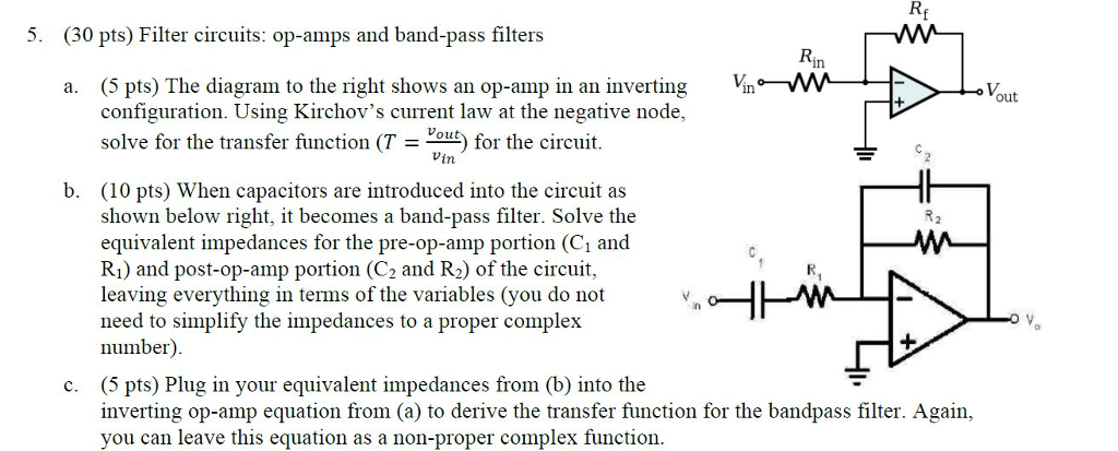 Solved Filter Circuits Op Amps And Band Pass Filters The