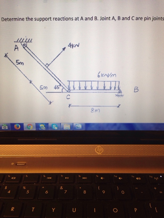 Solved 3- Determine the support reactions at A and B. Joint | Chegg.com