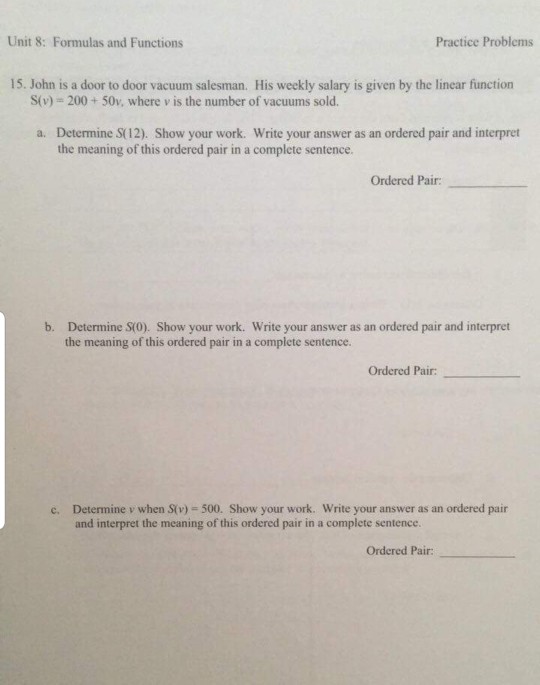 Solved Unit 8 Formulas And Functions Practice Problems 15 Chegg