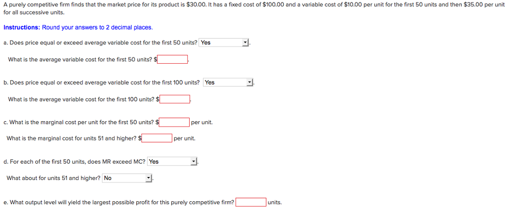 Solved A purely competitive firm finds that the market price | Chegg.com