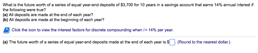 Solved What is the future worth of a series of equal | Chegg.com