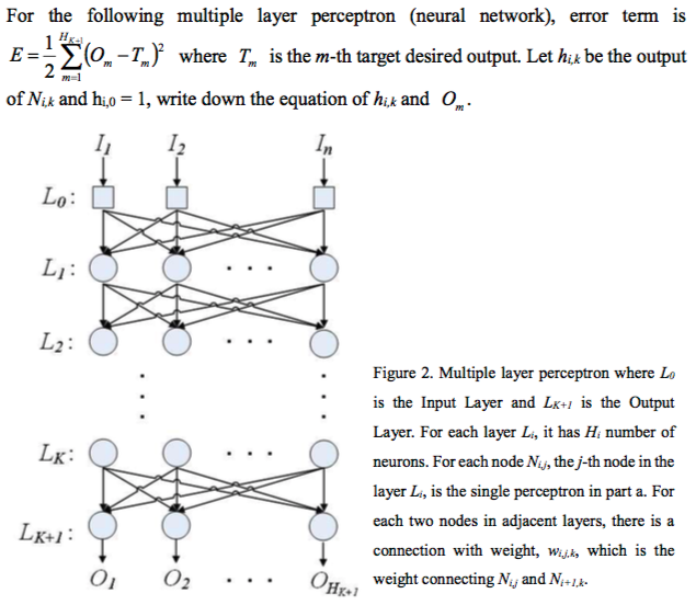 Solved For the following multiple layer perceptron (neural | Chegg.com