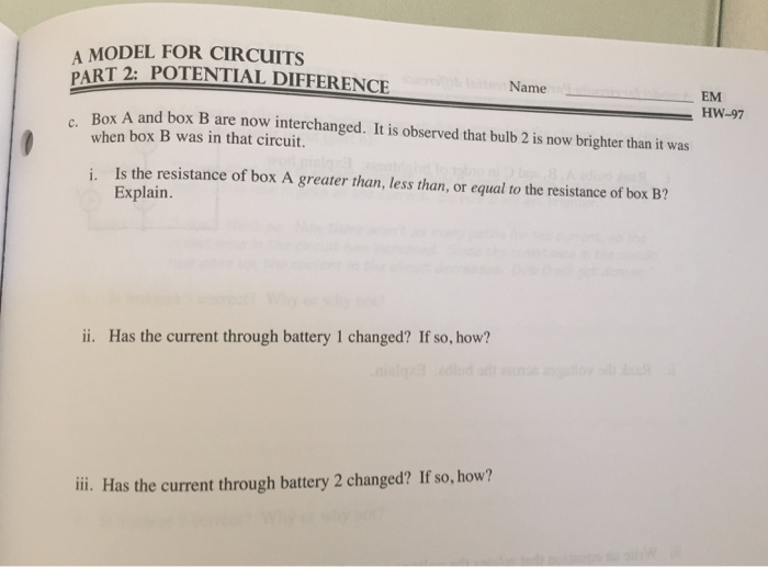 Solved Box A and box B are now interchanged. It is observed