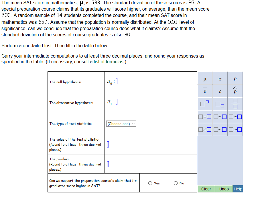 Solved The Mean SAT Score In Mathematics Mu Is 533 The Chegg