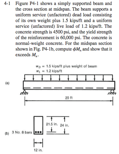 Solved 4-1 Figure P4-1 shows a simply supported beam and the | Chegg.com