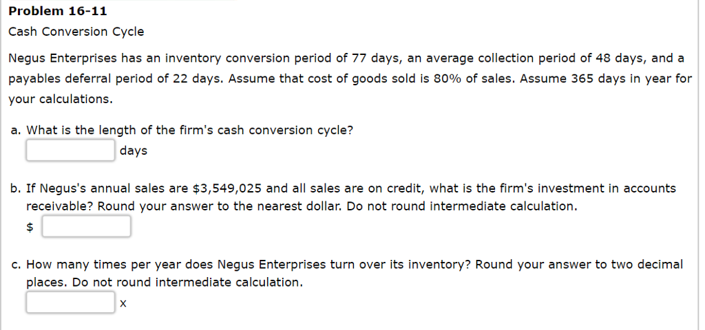 solved-problem-16-11-cash-conversion-cycle-negus-enterprises-chegg