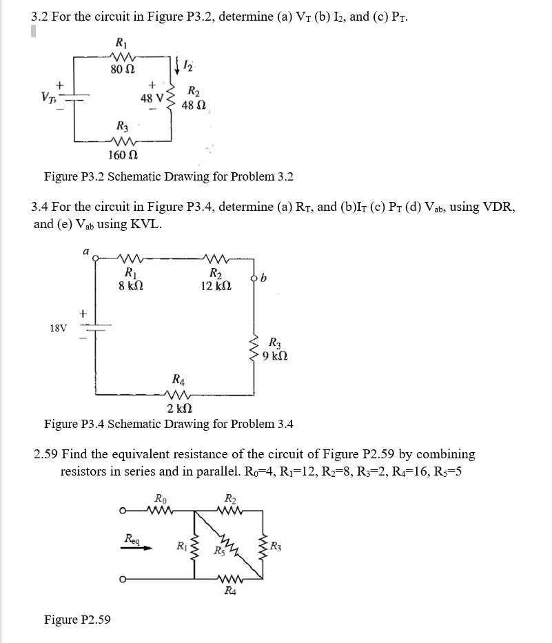 Solved 3.2 For The Circuit In Figure P3.2, Determine (a) Vr | Chegg.com