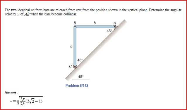 Solved The two identical uniform bars are released from rest | Chegg.com