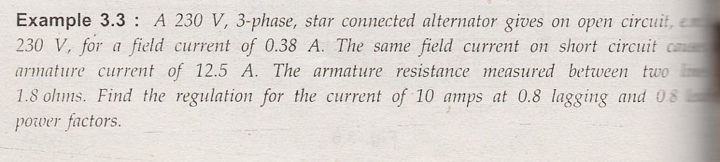 Solved Example 3.3 A 230 V, 3-phase, star connected | Chegg.com