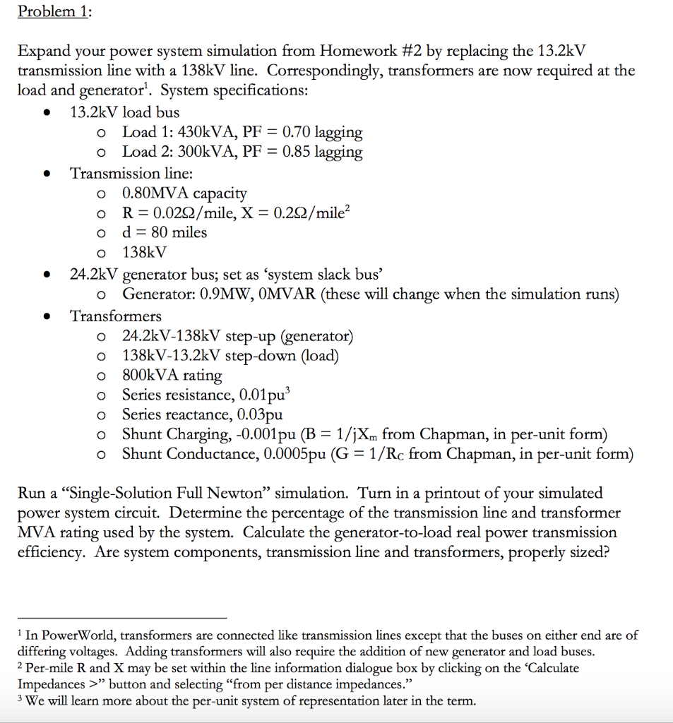 Solved Problem 1: Expand your power system simulation from | Chegg.com