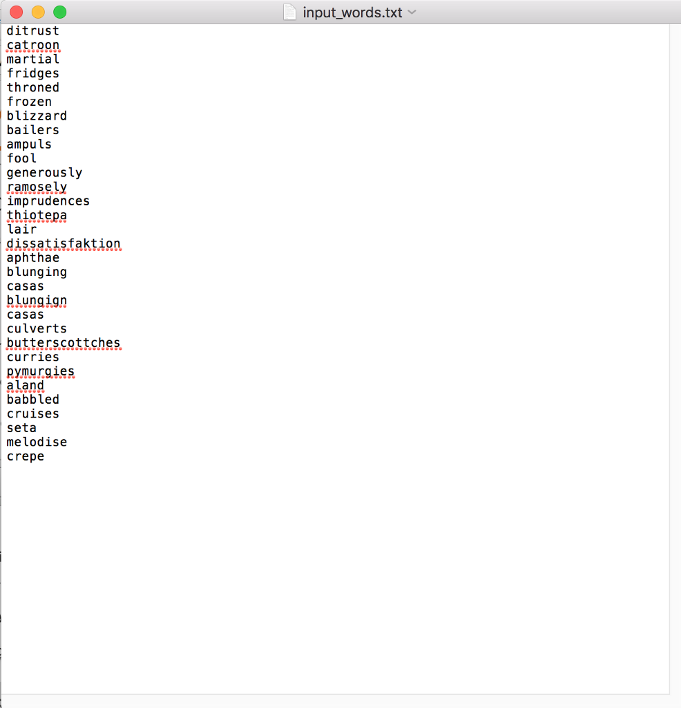 Use Python Your program will read the words from | Chegg.com