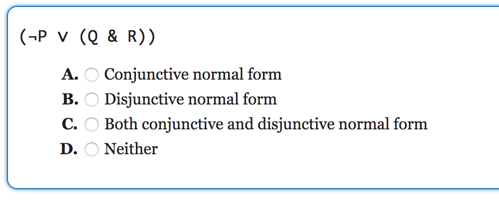 Solved P V Q R A O Conjunctive Normal Form B O Chegg solved-p-v-q-r-a-o-conjunctive-normal-form-b-o-chegg