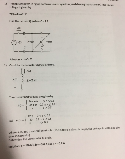 Solved The circuit shown in figure contains seven capacitor, | Chegg.com