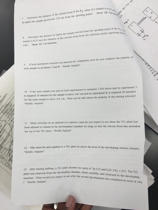 Solved Determine the distance of the solvent front if the