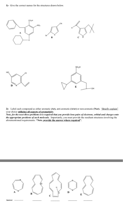 Solved Given the correct names for the structures drawn | Chegg.com