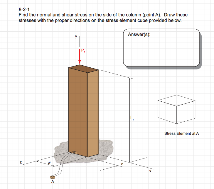 Solved Find the normal and shear stress on the side of the | Chegg.com