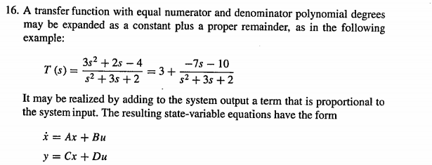 Solved 16. A transfer function with equal numerator and | Chegg.com