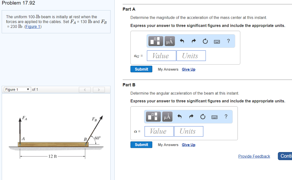 Solved Problem 17.92 Part A The Uniform 100-lb Beam Is | Chegg.com