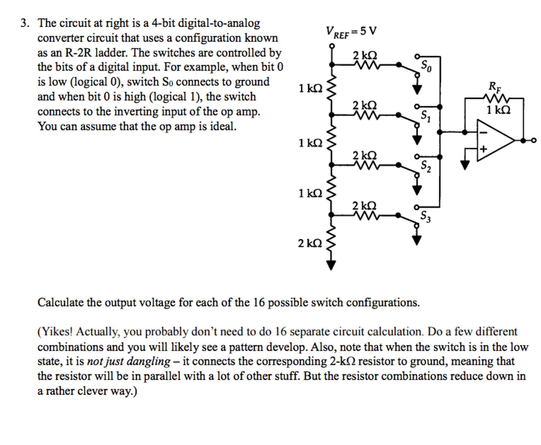 Solved The Circuit At Right Is A 4-bit Digital-to-analog | Chegg.com