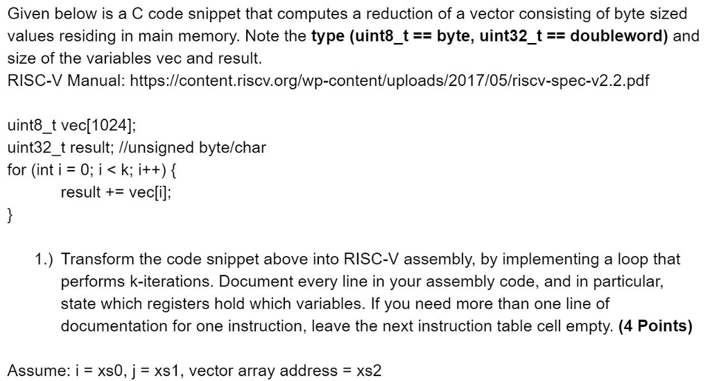 Given below is a C code snippet that computes a | Chegg.com