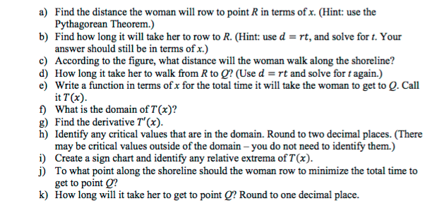 Solved 2. A woman is on a lake in a rowboat located 1 mile | Chegg.com