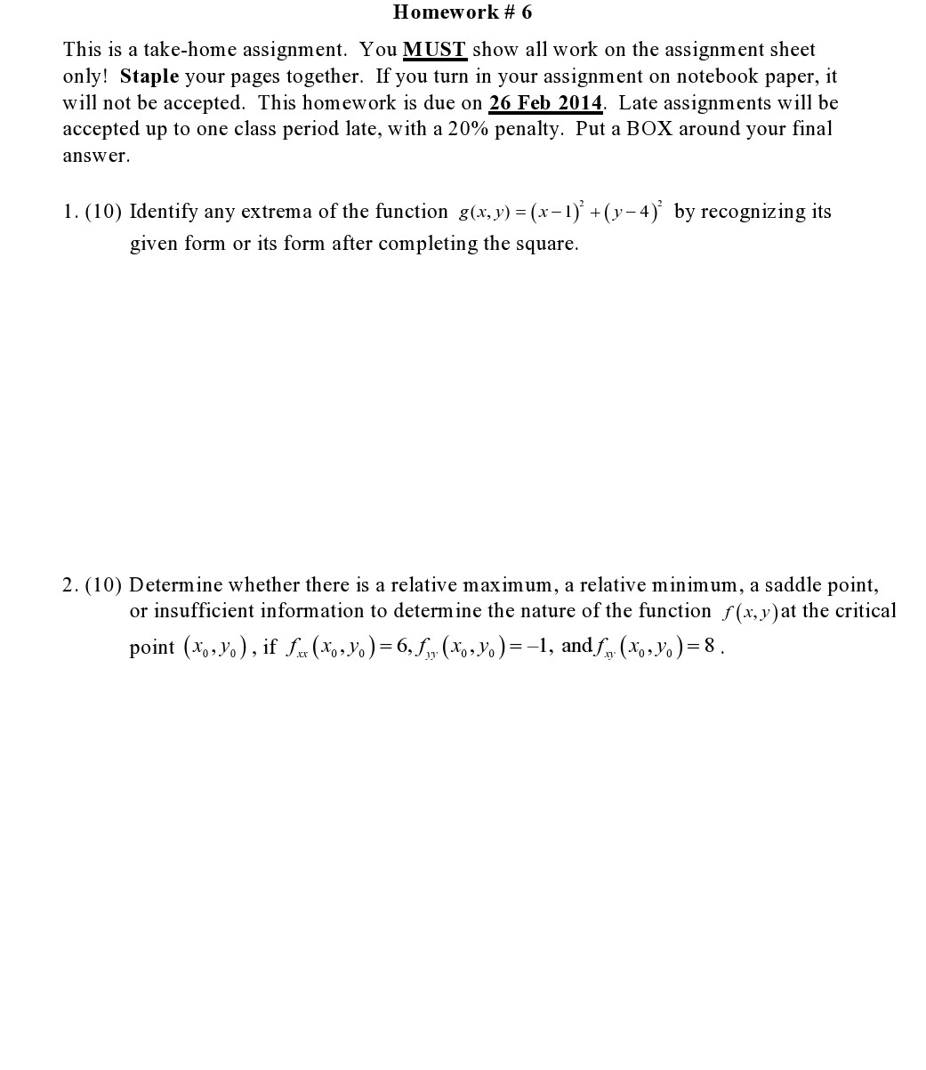 home assignment answers