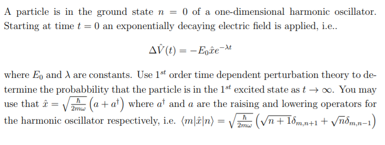 Solved A particle is in the ground state n0 of a | Chegg.com