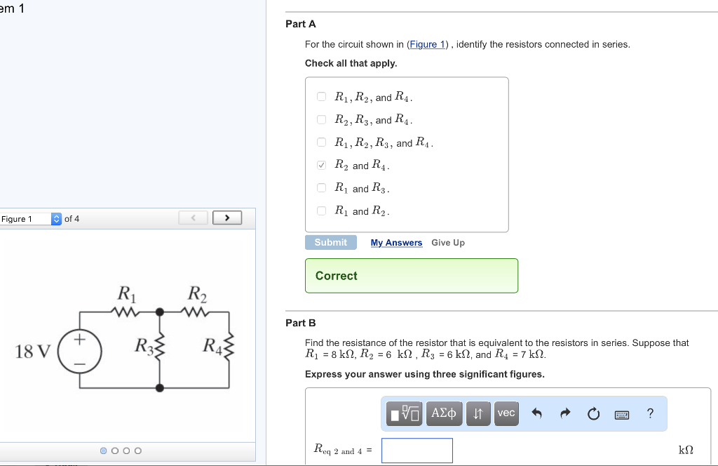 Solved Part A the circuit shown in (Figure 1).identify the | Chegg.com