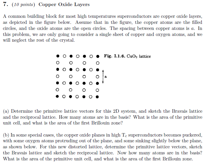 Solved 7. 0 points) Copper Oxide Layers A common building