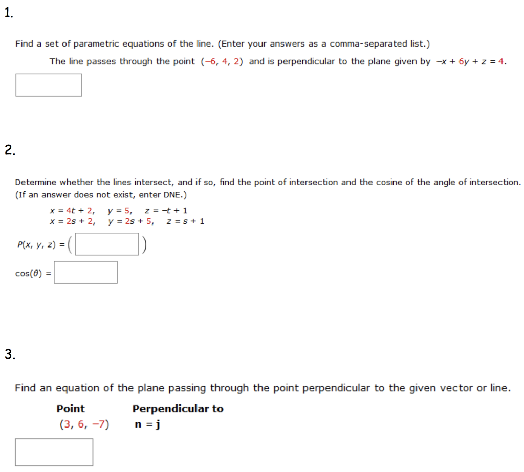 Solved Find a set of parametric equations of the line. | Chegg.com