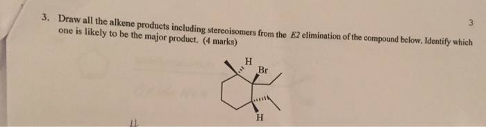 Solved Draw all the alkene products including stereoisomers | Chegg.com