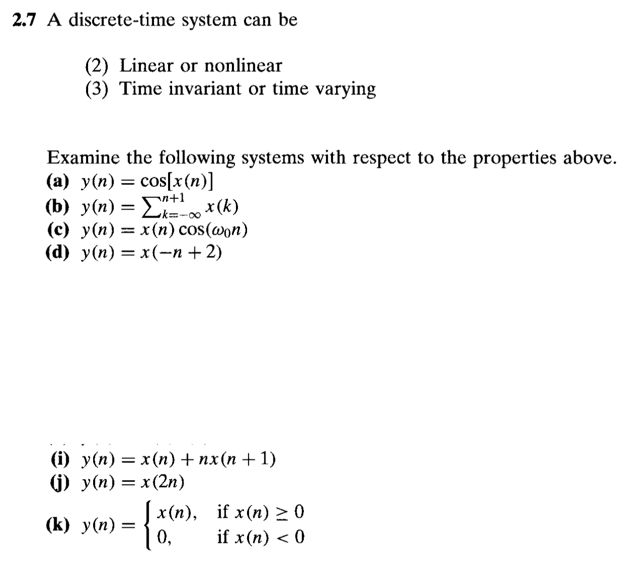 properties of discrete time systems