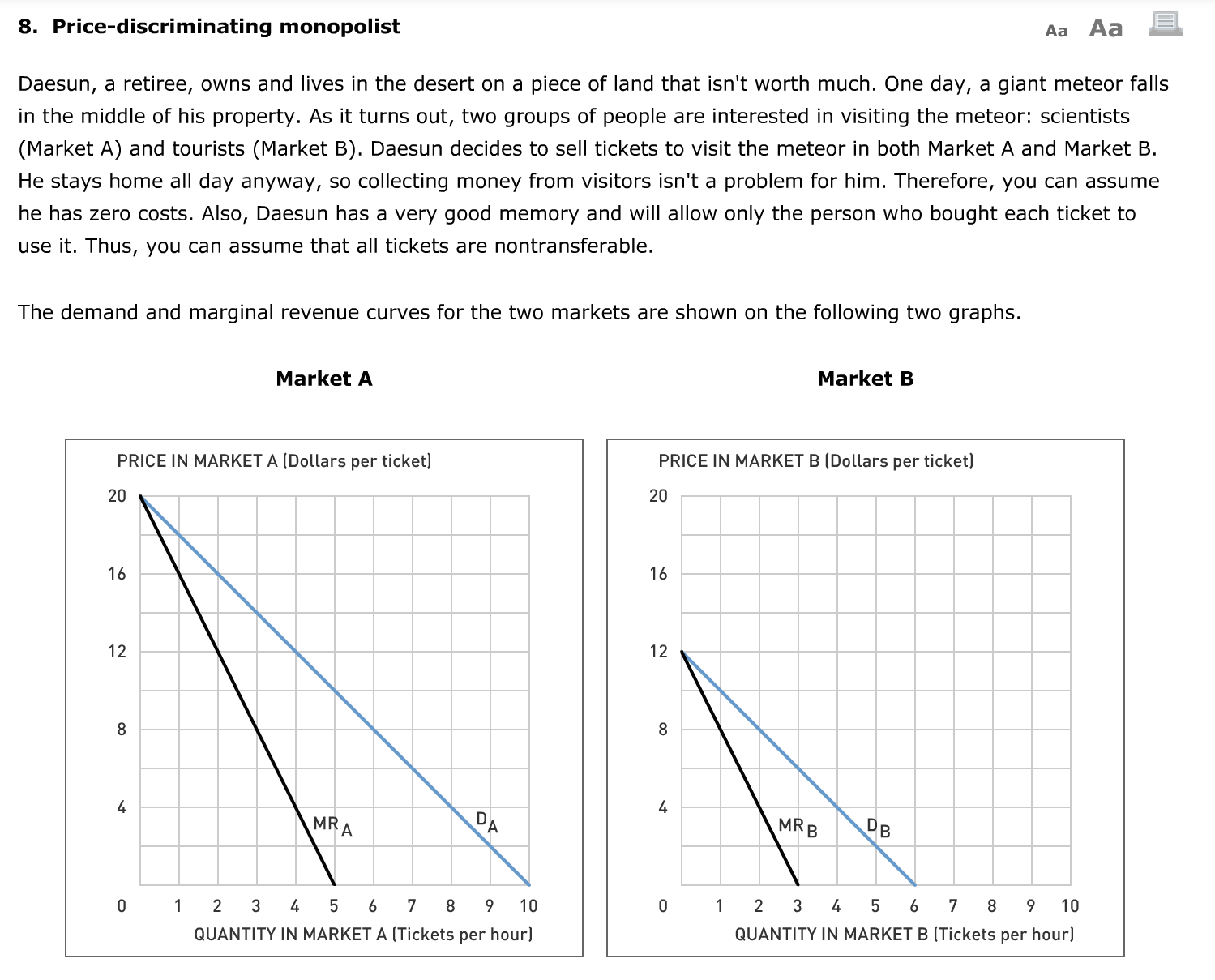 Solved 8. Price-discriminating Monopolist Aa Aa Daesun, A | Chegg.com