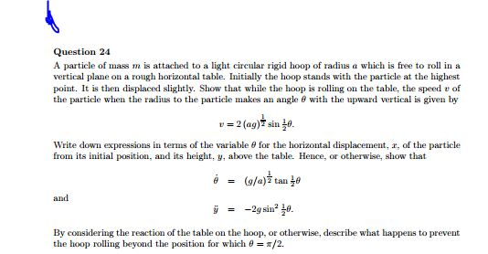 Solved Question 24 A particle of mass m is attached to a | Chegg.com