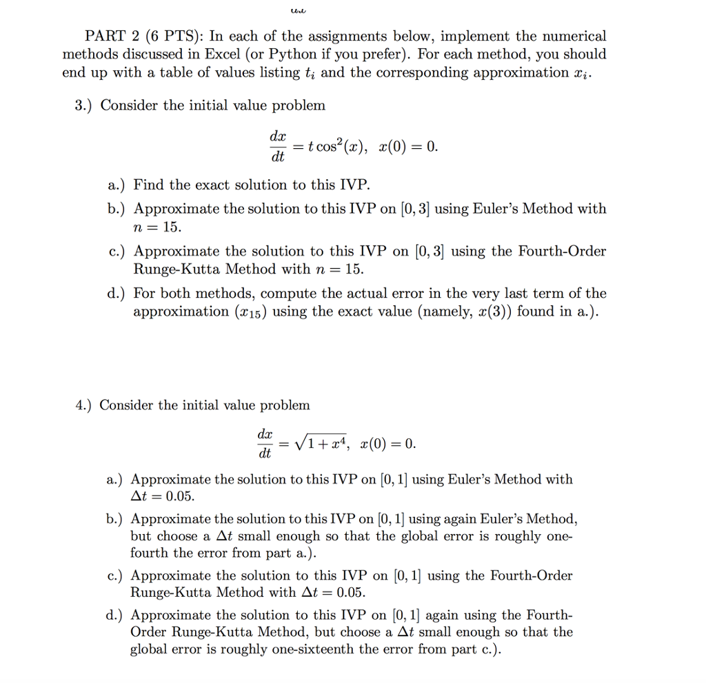 Solved In Each Of The Assignments Below, Implement The | Chegg.com