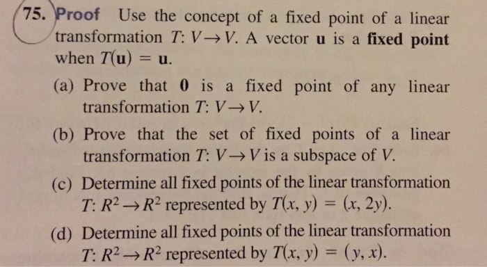 Solved Use The Concept Of A Fixed Point Of A Linear | Chegg.com