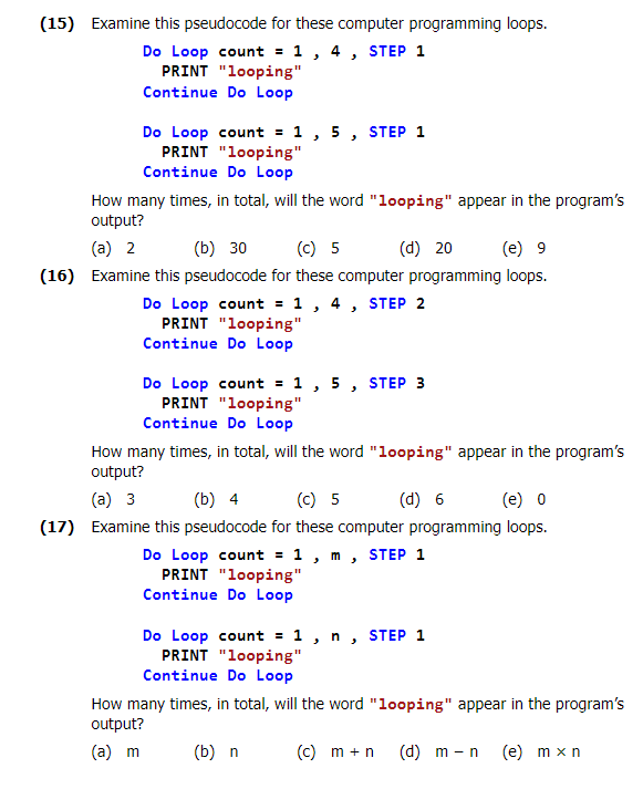 Solved (15) Examine This Pseudocode For These Computer | Chegg.com