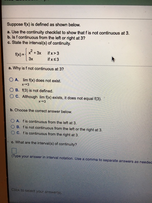 Solved Suppose F X Is Defined As Shown Below Use The