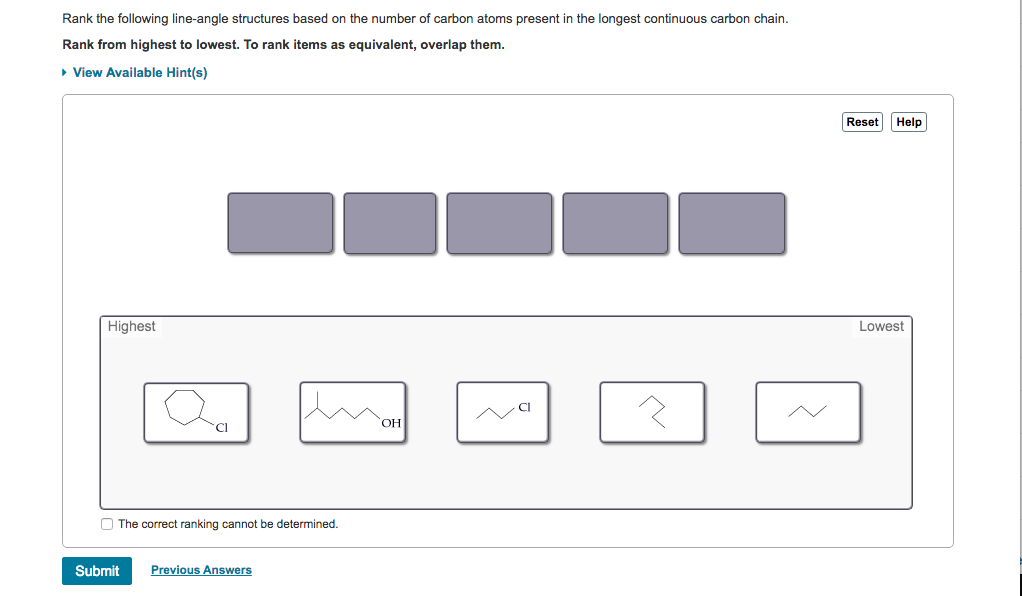 Solved Rank the following line-angle structures based on the | Chegg.com