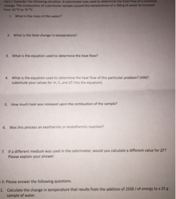 Calorimetry Practice