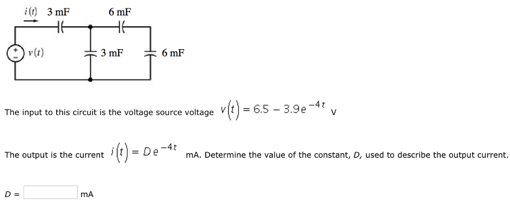 Solved The input to this circuit is the voltage source | Chegg.com