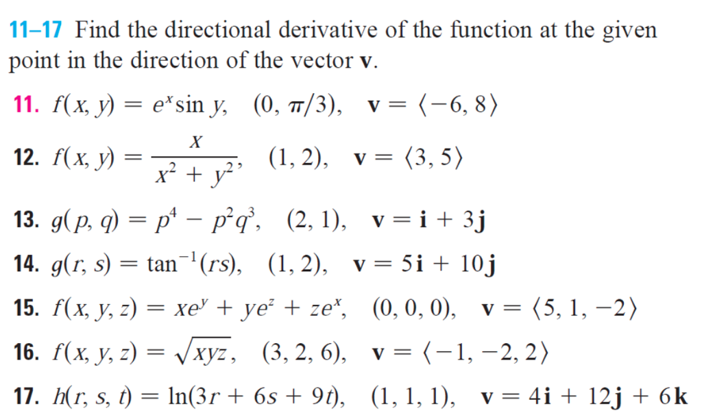 Solved 1117 Find the directional derivative of the function