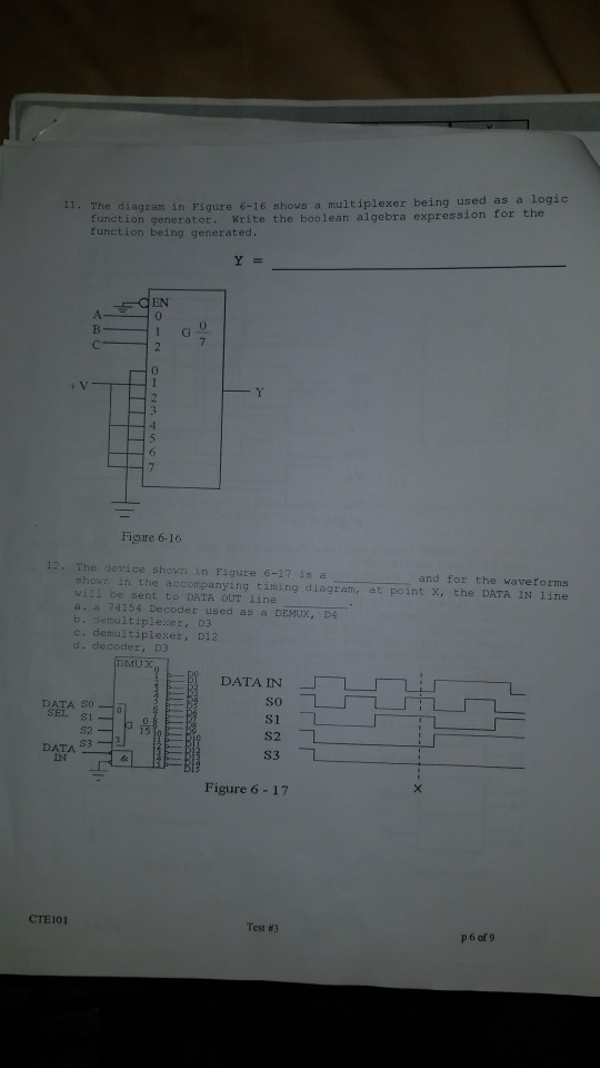 Solved The diagram in figure 616 shows a multiplexer being